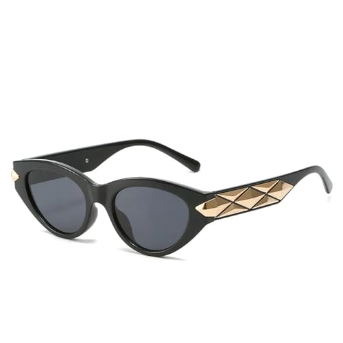 Lunettes de soleil œil de chat punk d'exception en noir profond et protection UV400