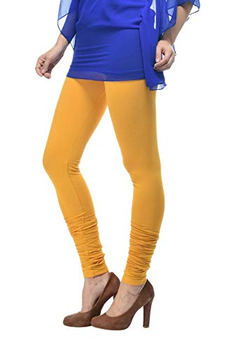 Image of Frenchtrendz Women's Cotton Spandex Stretchable Mid Rise Slim Fit Churidar Leggings Pull On