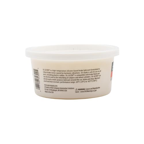 Image of AGS Automotive Solutions SIL-Glyde 12 oz Tub Silicone Based Brake Assembly Lubricant for Eliminating Disc Brake Squeal - Moisture Proof, Heat Resistant, Rust and Corrosion Protector