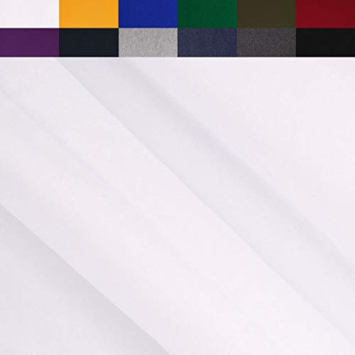 FabricLA Turkish Cotton Spandex Jersey Knit, 4-Way Stretch, 190 GSM, 60" Wide - White, 2 Yards