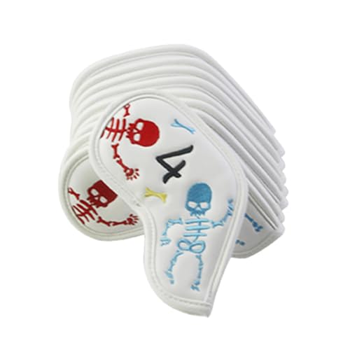 Housse de club de golf en cuir motif squelette pour bois de parcours