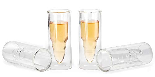 50 Caliber Bullet Shaped 3.5 oz Shot Glasses (Set of 4) By The Wine Savant. Cocktail Drinking Glassware, Can Also Be Used as Shot Glass for: Beer,Wine, Coffee, Juice, Or Any Drink 50 Caliber Bullet Shaped 3.5 oz Shot Glasses (Set of 4) By The Wine Savant. Cocktail Drinking Glassware, Can Also Be Used as Shot Glass for: Beer,Wine, Coffee, Juice, Or Any Drink