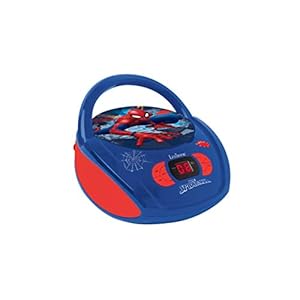 Lexibook Marvel Spider-Man Peter Parker Boombox CD player, AUX input socket, AC operation or battery, blue / red…