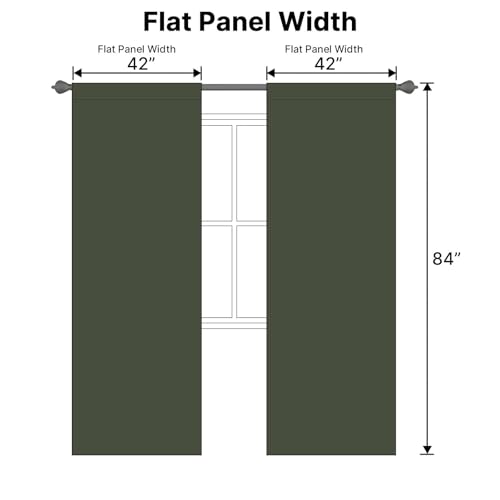 Image of H.VERSAILTEX Blackout Curtains Thermal Insulated Window Treatment Panels Room Darkening Blackout Drapes for Living Room Back Tab /Rod Pocket Bedroom Draperies (2 Panels, Olive, 42 x 84 Inch)