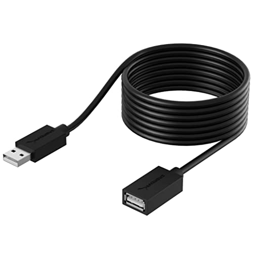SABRENT 22AWG USB 2.0 Extension Cable A Male to A Female [Black] 10 Feet (CB-2010)