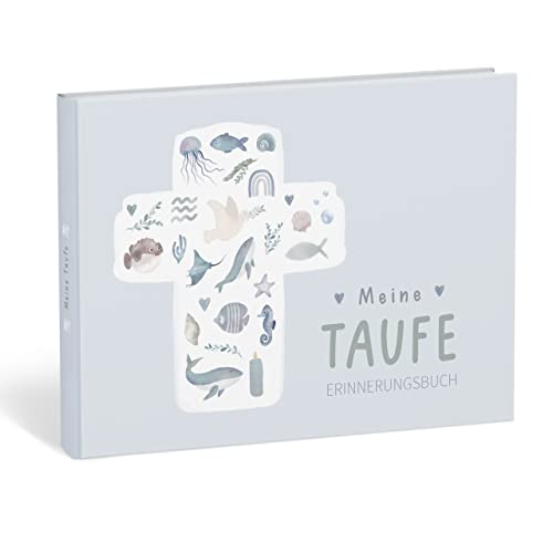 mintkind® Taufbuch Meine Taufe I Taufgeschenke Jungen & für Mädchen | Patenkind Geschenk zur Taufe, Taufbuch I Erinnerungsbuch zur Taufe | Patentante Geschenk Junge & Mädchen I Wal Design