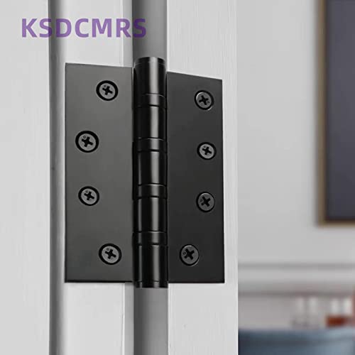 4" Door Hinges Stainless Steel, Square Corner 4 "X 4" Inch Heavy Duty Ball Bearing Black Matte For Exterior And Interior Gate Swing Security-2 Pack #TOP7