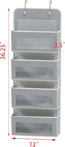 image for Simple Houseware 4 Clear Window Pocket Over Closet Door Storage Hangin