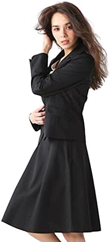 Amazon レディーススーツ Nissen ニッセン 洗える令嬢スカートスーツ パイピングテーラードジャケット フレアスカート レディーススーツ スカートスーツ 通販