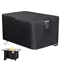 Topcover Fire Pit Cover Rectangular,600D Heavy Duty Outdoor Furniture Covers Waterproof For Patio Table,43 inch Tear Resistant Propane Gas Firepit Cover For Rectangle Fireplace,43"L x 23"W x 24"H