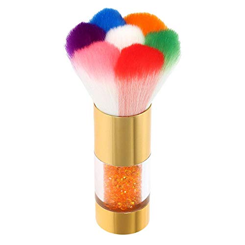 Nail Art Dust Remover Brush Anself Nail Cleaner For Acrylic Gel UV Nail Powder Brush Rhinestones Makeup Foundation Brush Tool - Gold