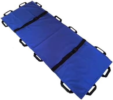 Portable Folding Stretcher with 12 Handles, Durable Nylon Rescue Soft Stretcher for Patient Transport, Emergency Use, Lightweight and Compact Design, Orange 180x70cm