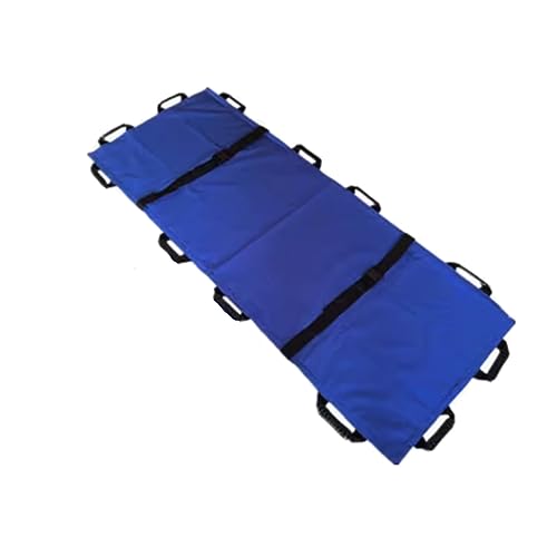 SWENEEN Folding Stretcher,Portable Stretcher,With12 Handles Foldable Stretcher,Durable Nylon Rescue Soft Stretcher,Patient Transport Stretcher,For,Blue-180x70cm