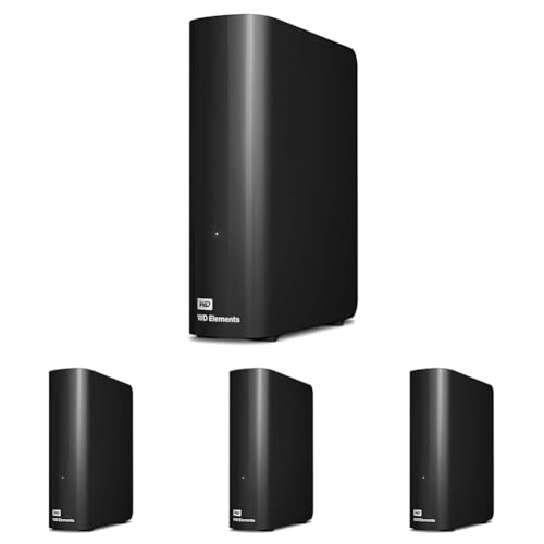 Image of Western Digital 14TB Elements Desktop External Hard Drive,USB 3.0 External Hard Drive for Plug-and-Play Storage - Western DigitalBWLG0140HBK-NESN,(Pack of 4)