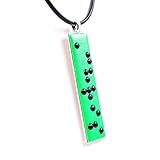 Custom Braille Pendant Necklace, 6 letters, Silver-Tone Base, Handmade