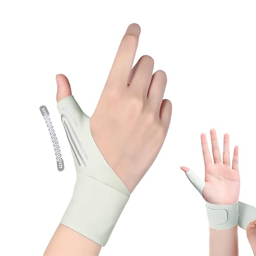 手首 親指 サポーター【理学法士の推薦】【双方向加圧固定/内蔵スプリングバー】 保護 圧力調節 親指付け根サポーター 怪我防止 軽量 吸汗速乾 通気性 肌に優しい スポーツ 家事 育児 パソコン/スマホ操作 男女兼用 (左右, グレー)