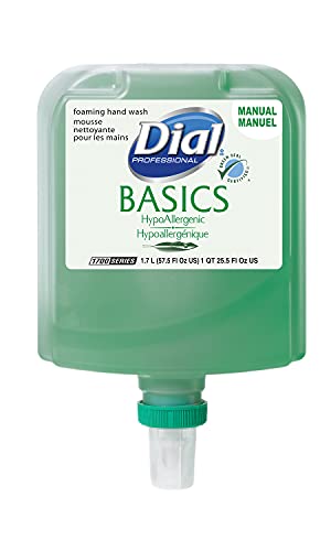 Dial Basics with Vitamin E Hypoallergenic Foaming Hand Wash, 1700 Universal Manual, 1.7L Dispenser Refill (Pack of 3)