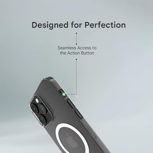 Image of Prolet Anti- Yellow Crystal Clear Hard Case Cover Compatible with iPhone 16 Pro with Magnetic Mag-Safe Wireless Charging Support, Shockproof Hard Back Cover (Transparent)