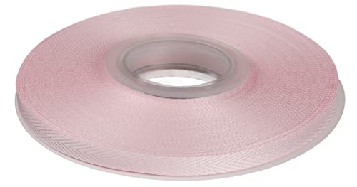 Joycrosso Herringbone Tape Twill Ribbon Soft Handle, Great for Gift Wrapping Craft Sewing 6mm x 22 Meters - Powder Pink