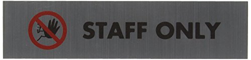 SIGNSLAB SR22365 Acrylic Sign "Staff Only", Aluminium, 190 mm x 45 mm
