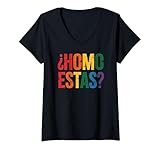 donna lgbt pride month gay | homo estas spagnolo messicano divertente gay maglietta con collo a v