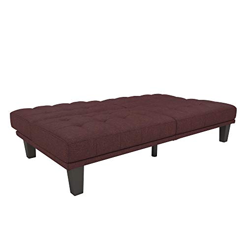 Dhp Dexter Futon & Lounger, Convertible Sofa Bed & Couch, Berry Futon, #TOP2