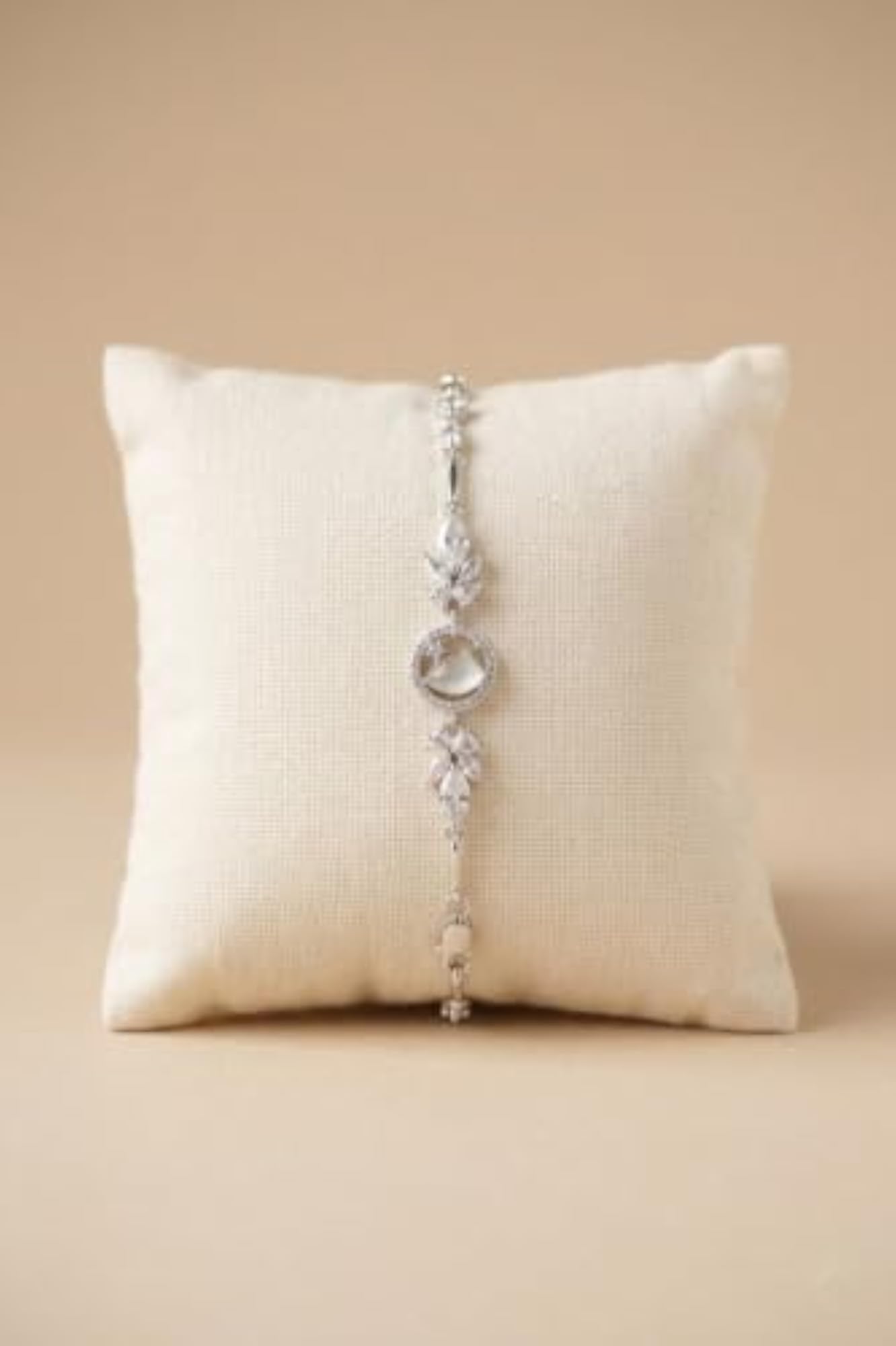 Women's 925 Sterling Silver Adjustable Floral Bracelet with Cubic Zirconia