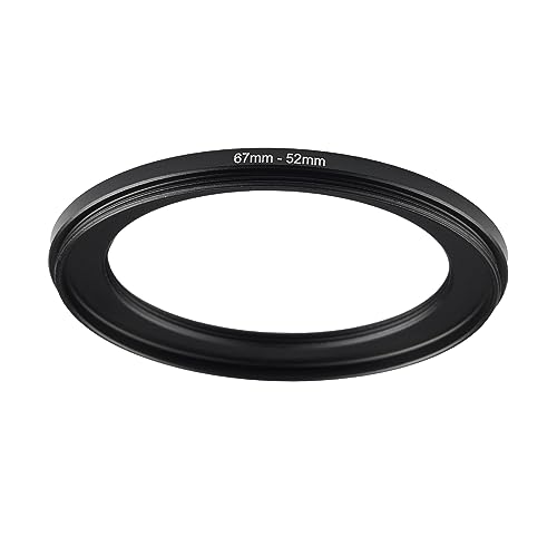 Image of 67mm to 52mm Step-up Adapter Rings Filter Adapter Black Metal Step Down Filter Ring Adapter Compatible with All Brand UV CPL ND Camera Lens Filter Stepping Rings (67mm-52mm)