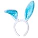 Cute Soft Touch Bunny Ears Headband Christmas Rabbit Ears Headband Gift for Children Kids Girls (Blue)