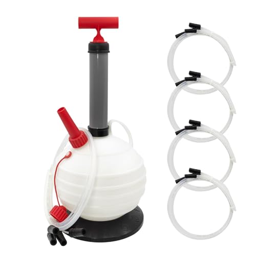 RATSTONE Extractor Aceite Motor 6L,Bomba Extractora Aceite Coche Manual,Equipada con Una Base Mejorada y Cuatro Tamaños De Manguera,Adecuada para Automóviles, Barcos, Cortacéspedes y Otros Equipos