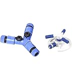 セフティー3(Safety-3) 蛇口 ホース分岐コネクター 2方向 12~15㎜内径対応 中間コック付 SSK-6 & スプリンクラー 3方向 回転タイプ 散水目安5m SSP-3N【セット買い】