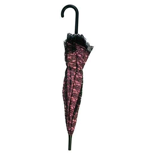 Draculaura Costume Lace Parasol Umbrella, Pink/Black