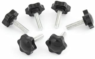 Tool parts M8 x 30mm Male Thread 32mm Star Head Dia Screw On Type Clamping Knob 6 Pcs