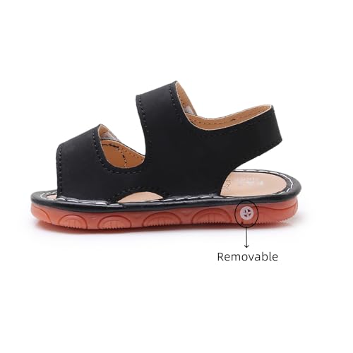 Image of WILLFUN Baby Boy Girl Summer Infant Squeaky Sandals Premium Rubber Sole Closed-Toe Non-Slip Shoes Toddler First Walkers