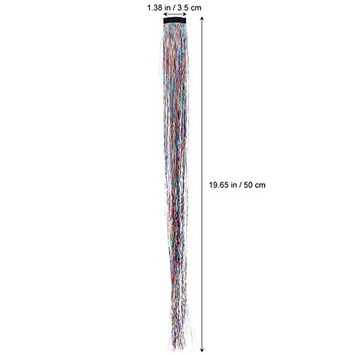 Lurrose Fios de tinsel de cabelo brilhantes cintilantes com glitter, 11 cores, extensões de cabelo c