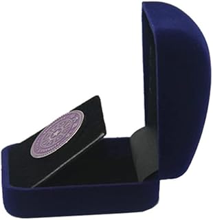 Scatola di presentazione della medaglia di moneta, orecchini Braclet Braclet Singoli con coperchi blu navy