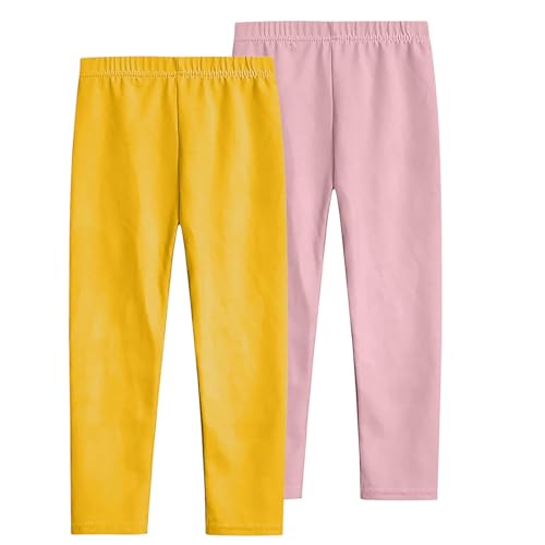 Girls Leggings 2 Pack Teens Stretchy Dance Yoga Pants Kids Full Length Basic Solid Daily Ballet Tights