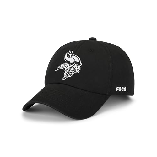FOCO Minnesota Vikings NFL Black & White Casual Cap - Black