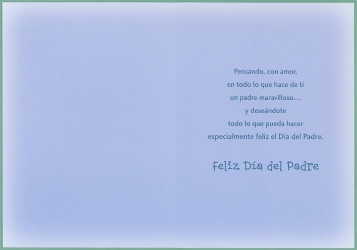 Miniatura 2 de Designer Greetings Pequeñas imágenes en Secciones verdes y azules Guante, sombrero, tarjeta del día del padre español remoto para el padre