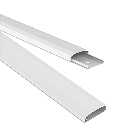 Perfect goulotte de câble en Plastique avec 1x 40cm, Ruban adhésif 3M comme Accessoire, 0,50m, Blanc