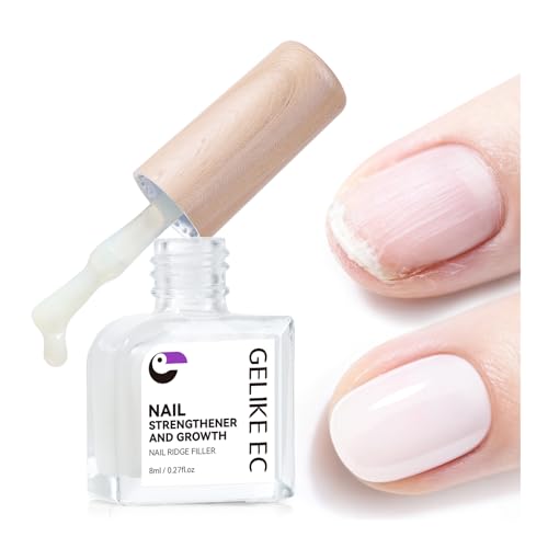 Image of Nail Ridge Filler For Damaged Nails: Gelike ec 8 in 1 Nail Strengthener for Thin Nails and Growth - Protein Nail Ridge Filler with Top Coat Free