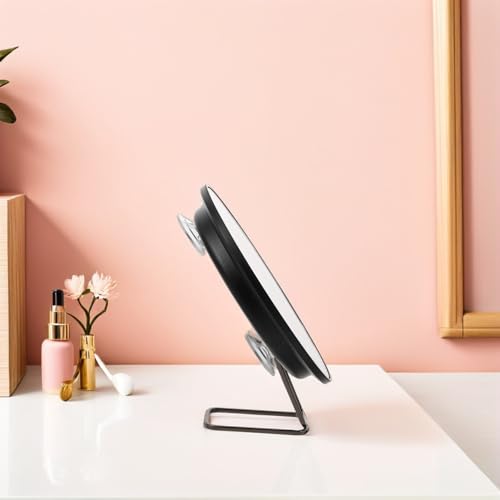 Miroir de maquillage portable 10x compact avec support noir maison