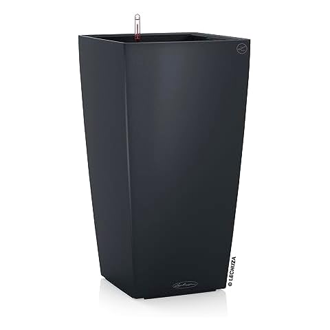 Lechuza 13138 Cubico Color 30 Self-Watering Planter for Indoor and Outdoor Use, 12" x 12" x 22", Slate Cover