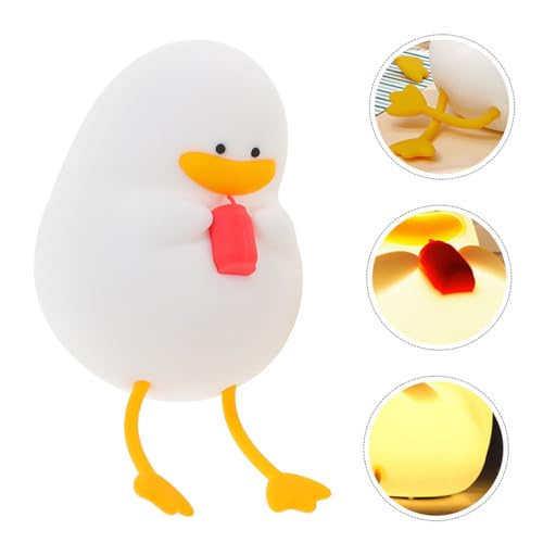 Lámpara de noche silicone pato recargable luz amarilla cálida miniatura 7