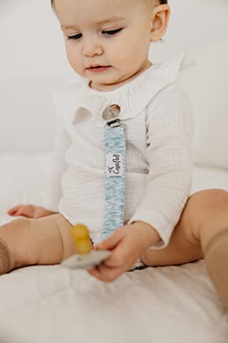 Image of Copper Pearl 3-Pack Pacifier Holders: Premium Knit Binky Clips for Baby Girls and Boys - Stylish Stainless Steel Design for Secure No-Drop Attachment - Lennon