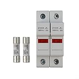 2P-Sicherungshalter für Solar-PV-Anlagen, 1000 V DC mit LED-Anzeige, 10 x 38 mm Sicherungsgröße, 35 mm DIN-Schienenmontage, garantiert dauerhaften Schutz (10 A)