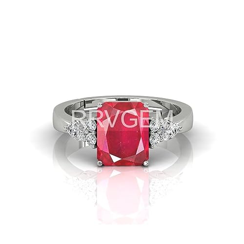 Bague plaquée argent et rubis véritable 10,25 Ratti bijou fait main mixte de style vintage
