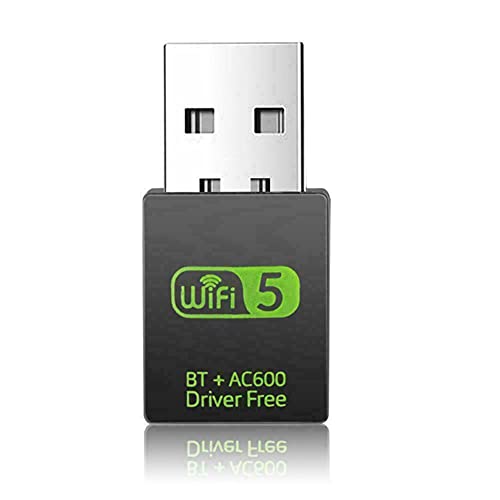 USB WiFi Bluetooth Adapter ,600Mbps Dual Band 2.4 5Ghz WiFi Bluetooth Adapter,Bluetooth and WiFi Adapter for PC, Mini USB WiFi Receiver Compatible with Windows 7 8 8.1 10 XP