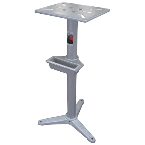 Image of AFF Bench Grinder/Vise Stand - 32" Fixed Height - Predrilled Mounting Slots - Coolant Tray
