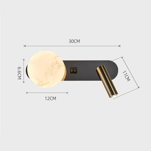 Focos aplique de pared LED interior regulable 2700K-6500K con interruptor blanco 6